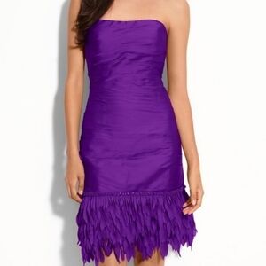 NEW JS Collections Purple Dress Beaded Frayed Hem